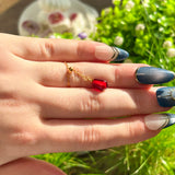 Pomegranate Seed Ring, Adjustable Chain Ring