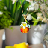 Lucky Peach Blossom Charm Necklace