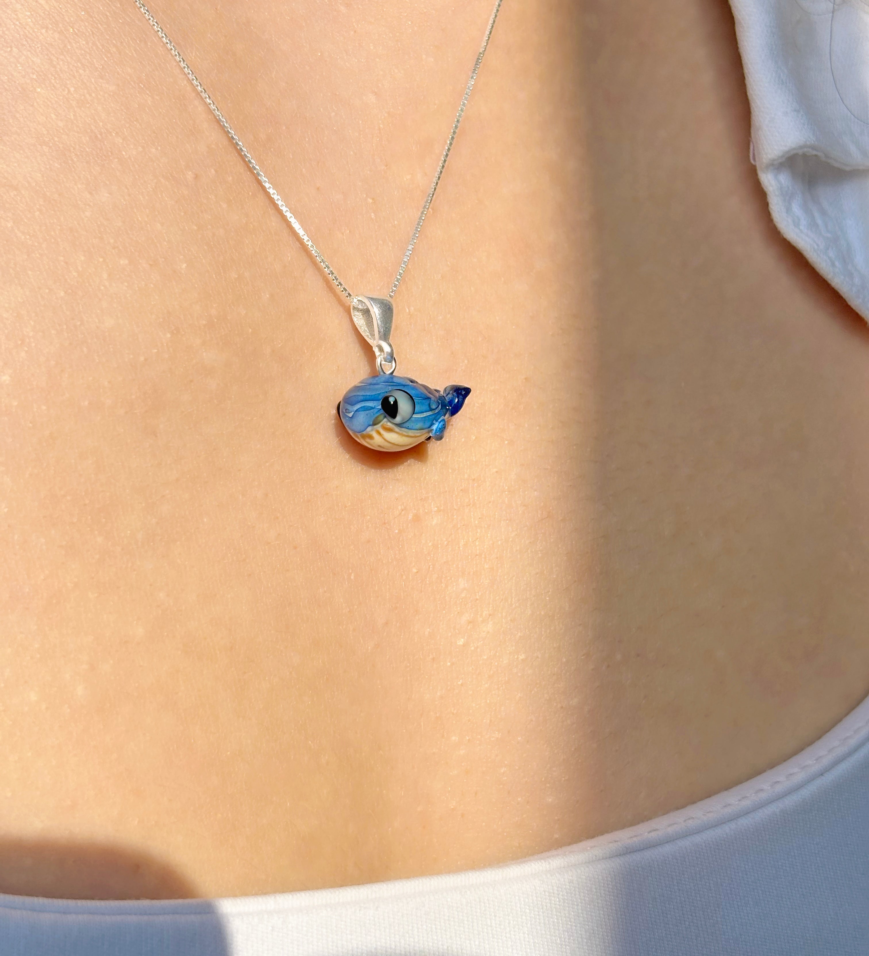 Lucky Blue Whale Charm Necklace