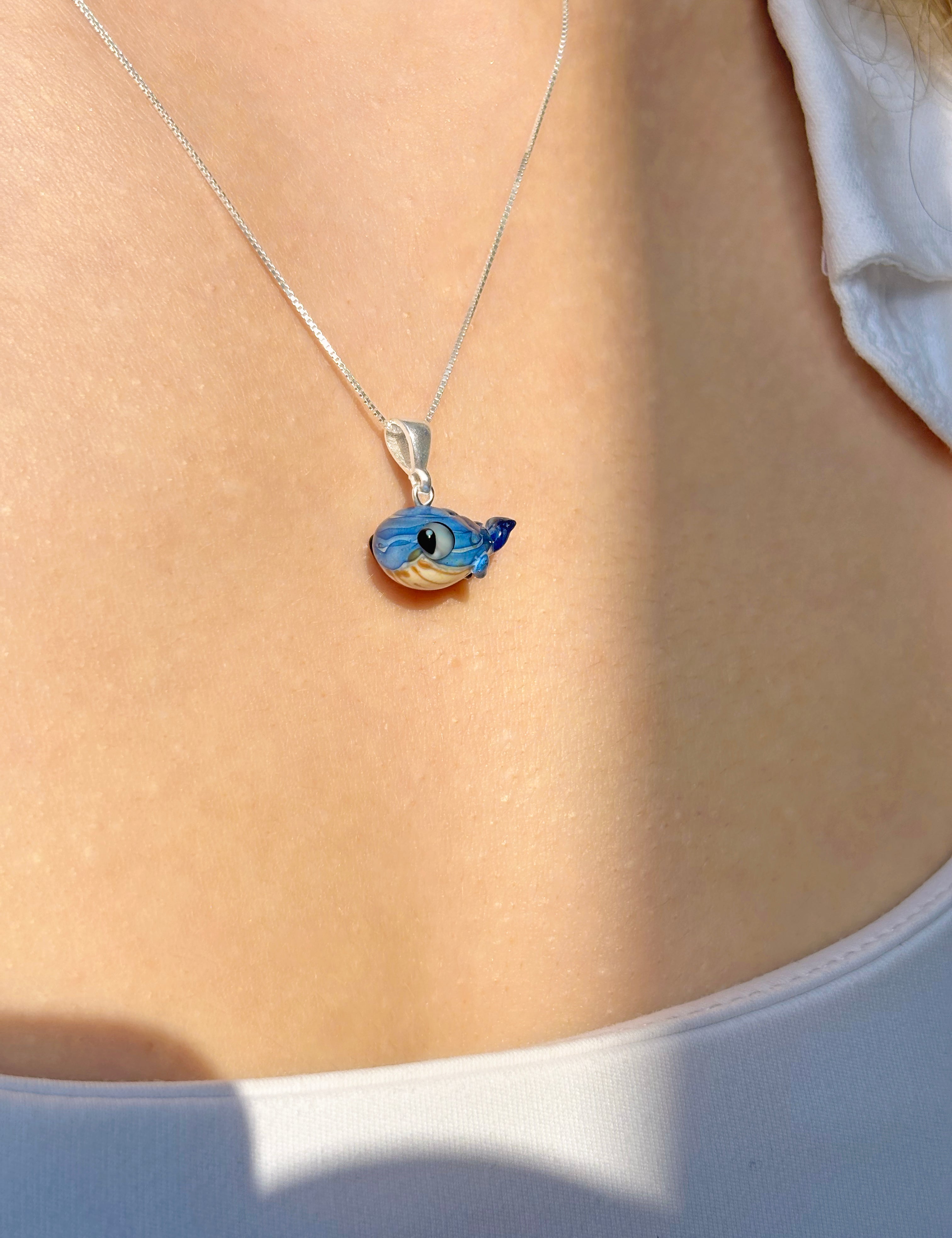 Lucky Blue Whale Charm Necklace