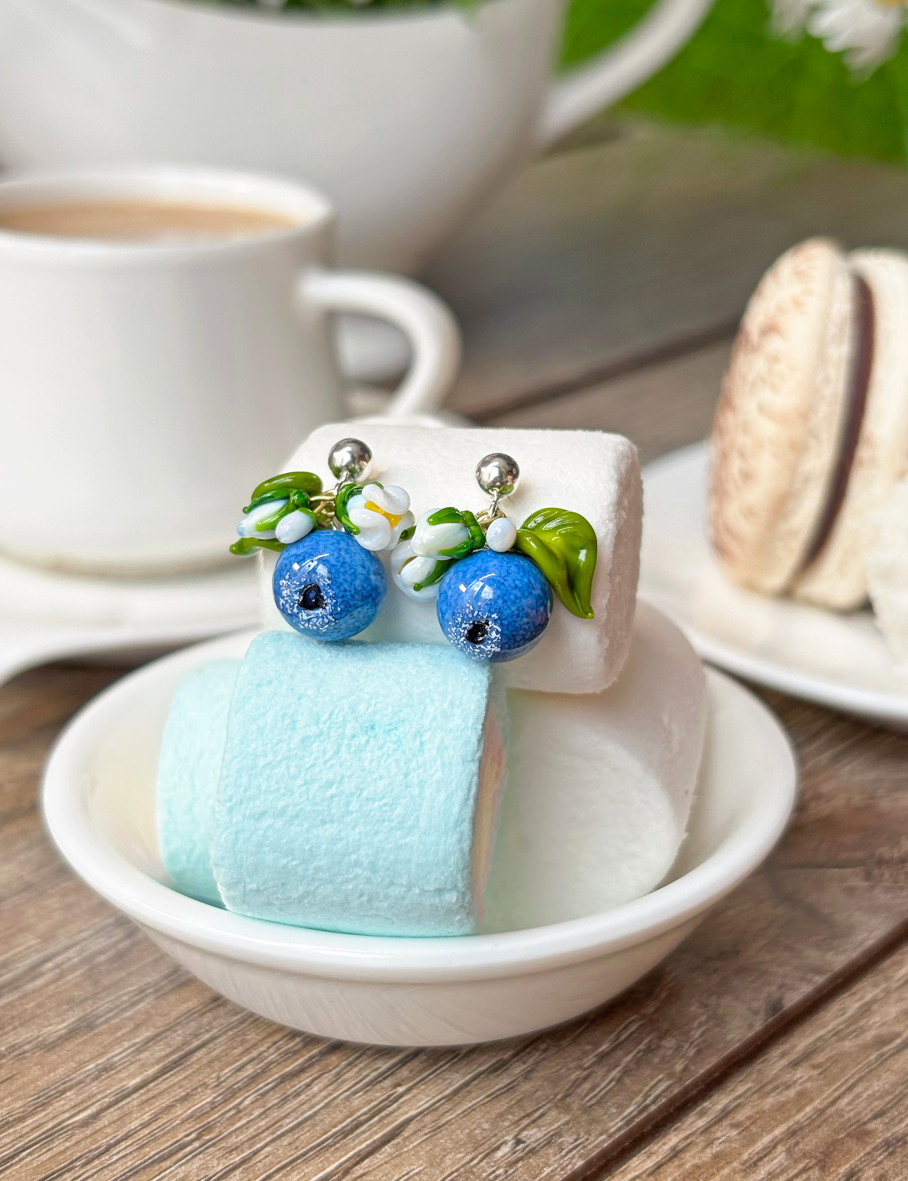 Blueberry Blossom Stud Earrings