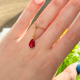 Pomegranate Seed Ring, Adjustable Chain Ring