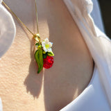 Lucky Raspberry Blossom Necklace