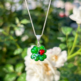 Lucky Clover Necklace with Ladybug & Initial