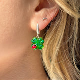 Lucky Clover Earrings with Ladybug