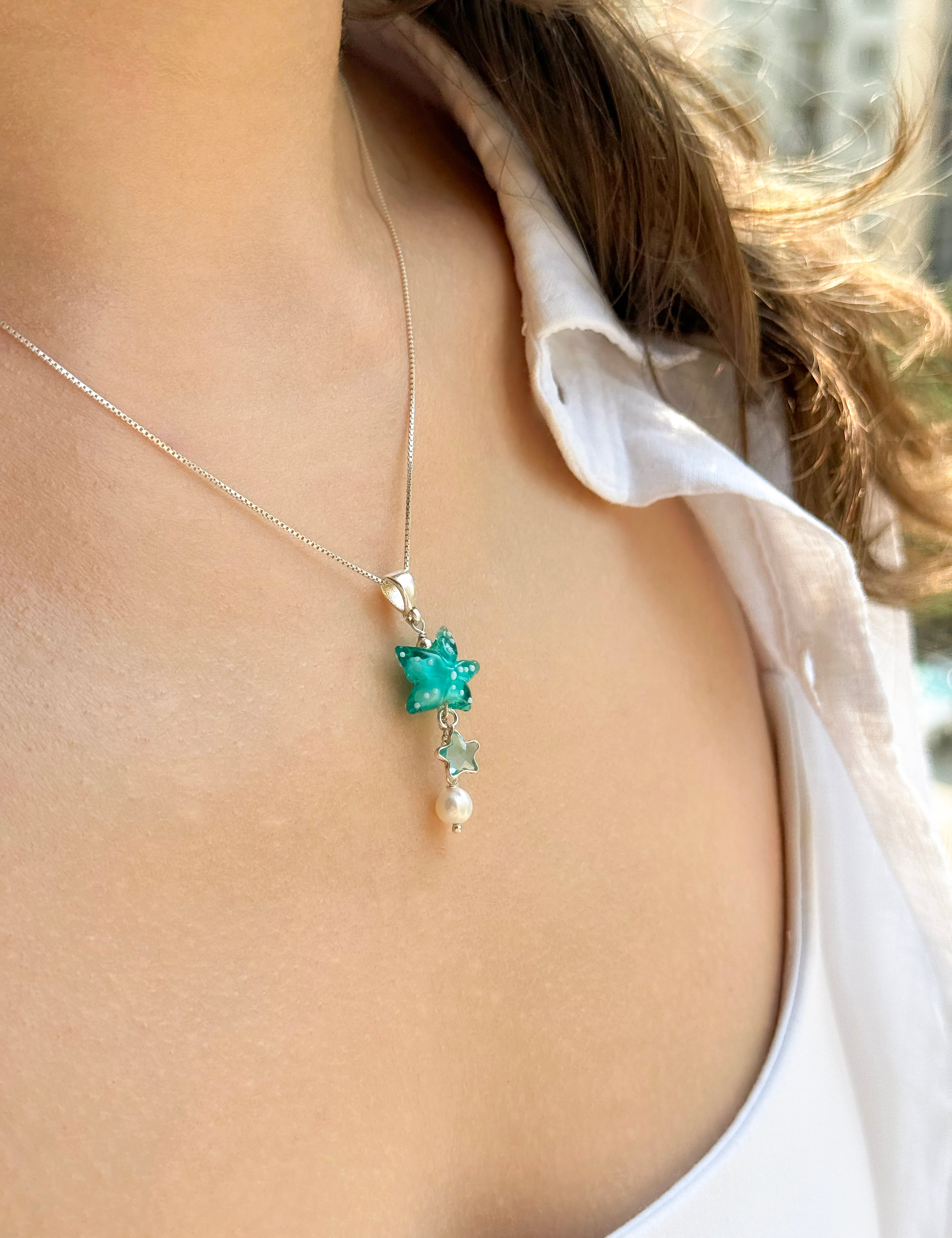 Blue Sea Star Charm