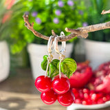 Lucky Cherry Leaf Earrings