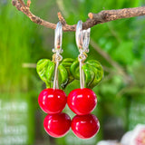 Lucky Cherry Leaf Earrings