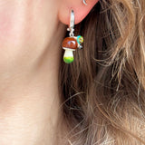 Lucky Boletus with a Snail Earrings