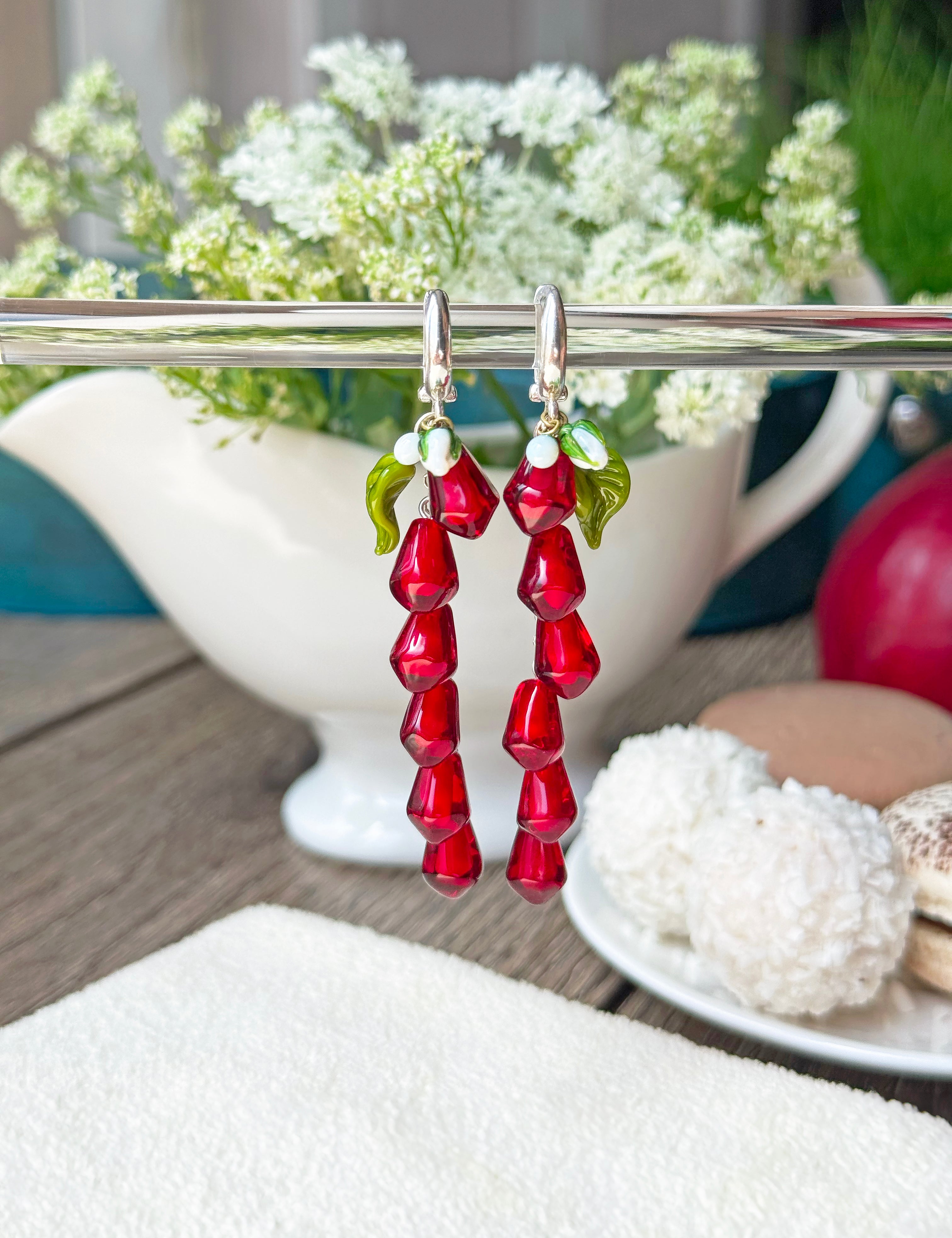 Pomegranate Seed Earrings