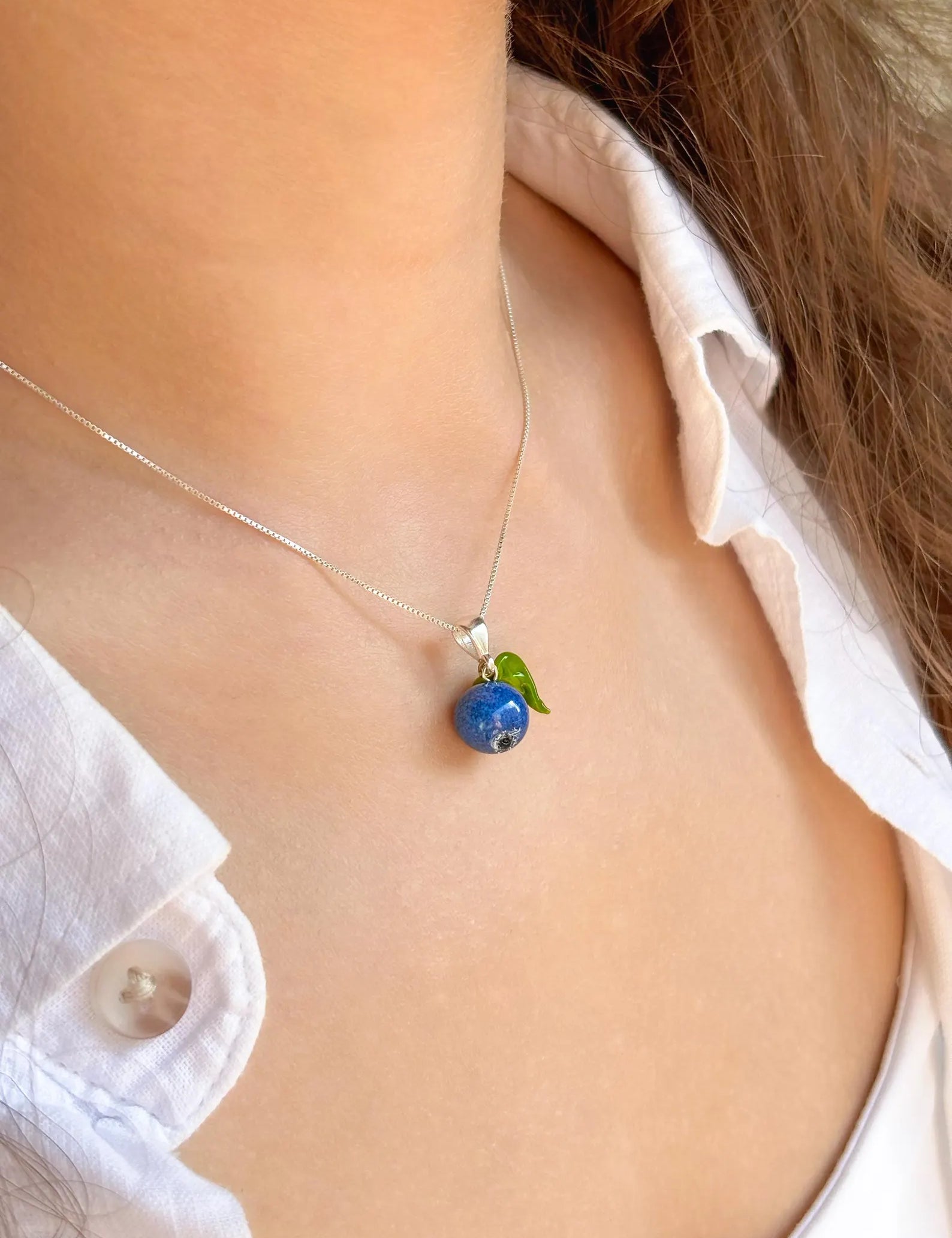 Lucky Blueberry Charm Necklace