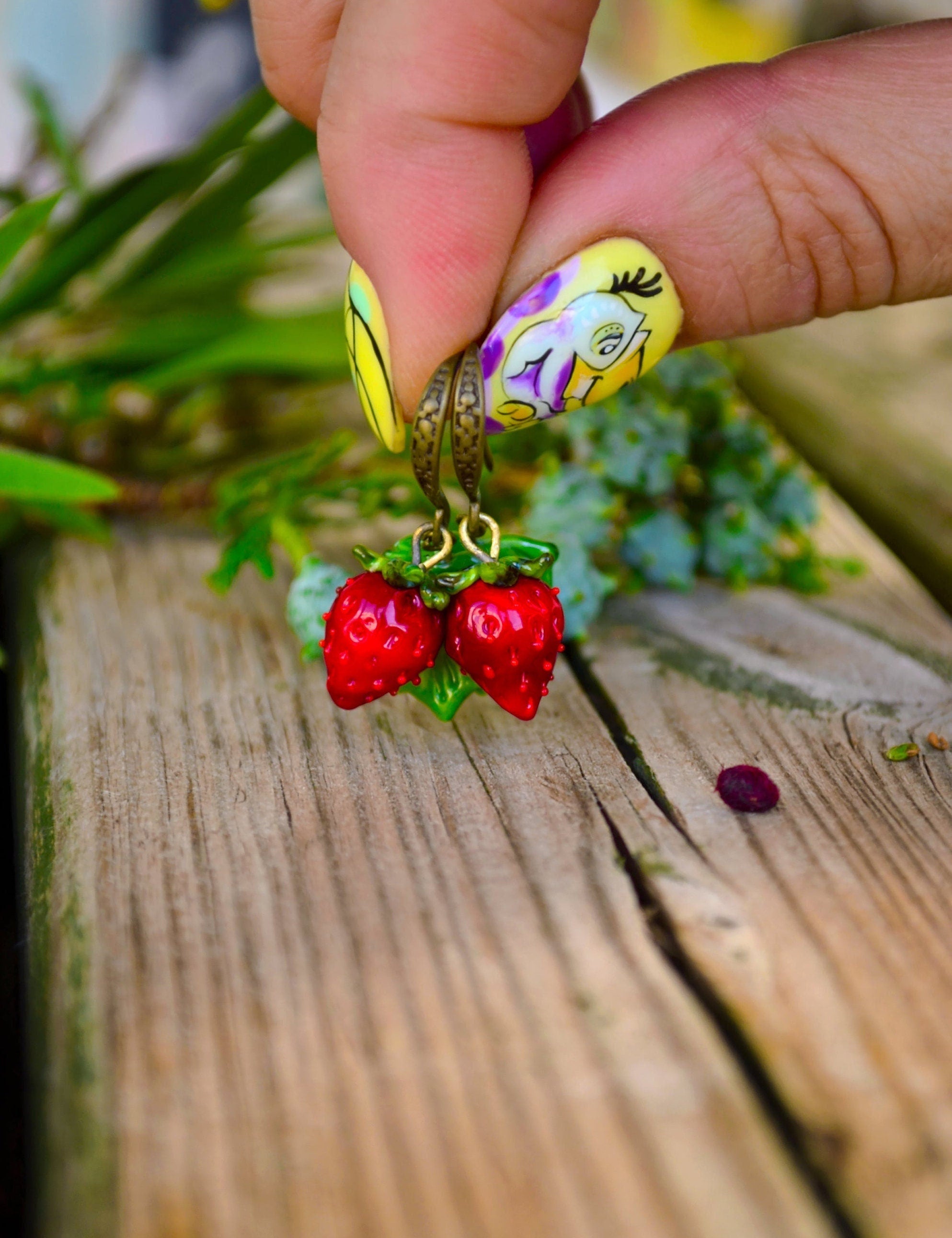 Small Strawberry Earrings