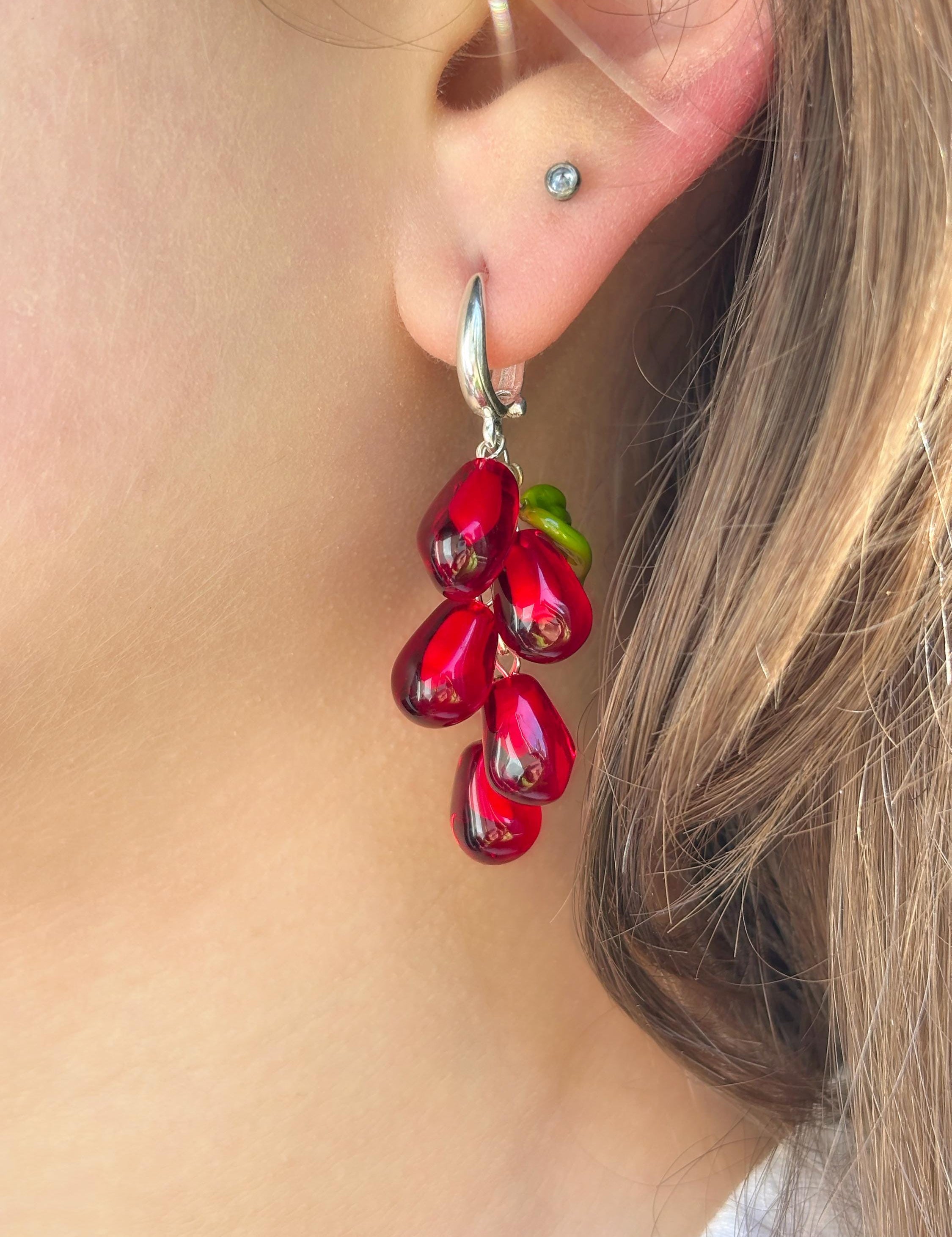 Pomegranate Seed Earrings