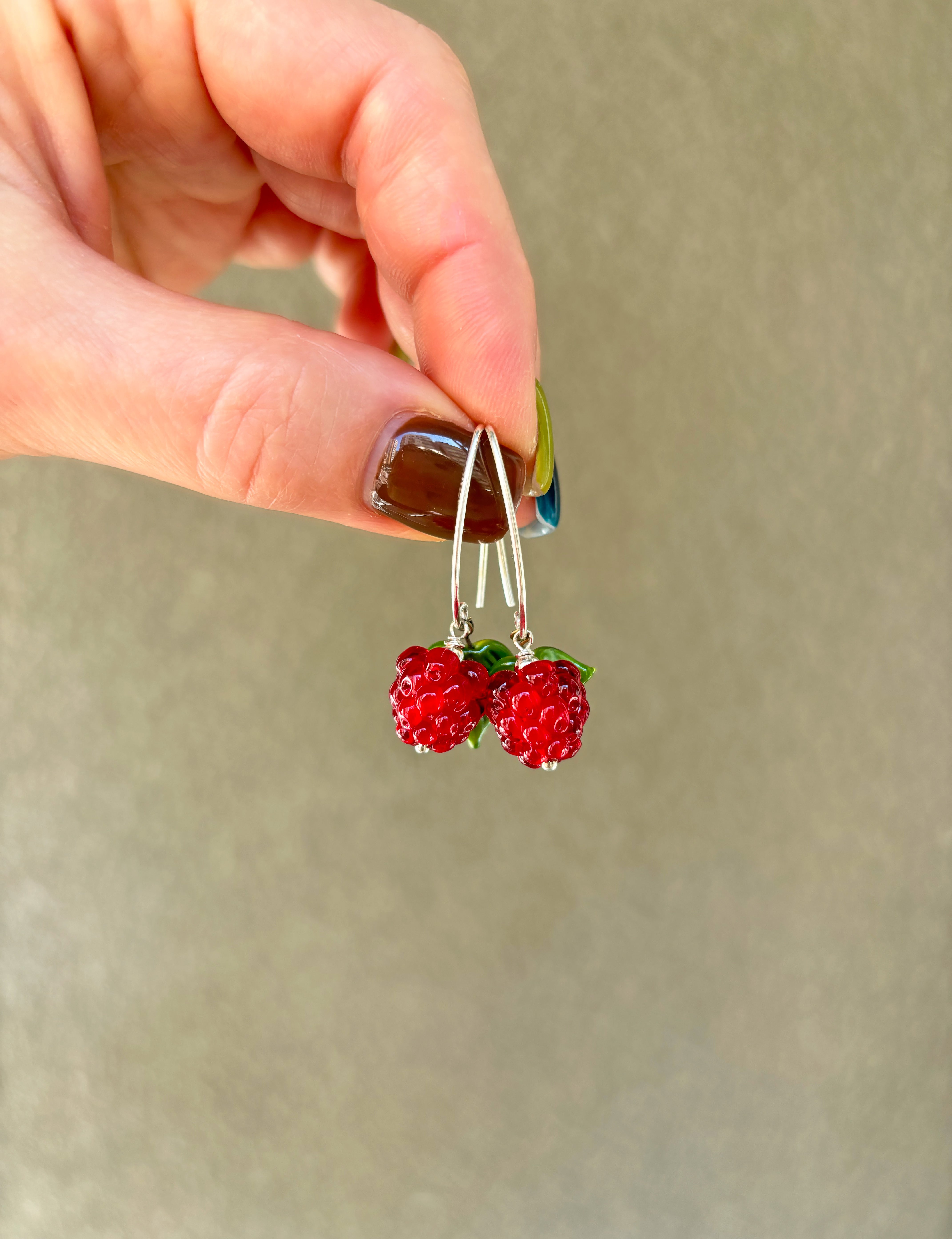 Raspberry Earrings