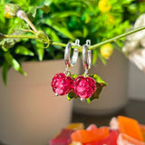 Pink Raspberry Earrings
