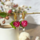 Pink Raspberry Earrings