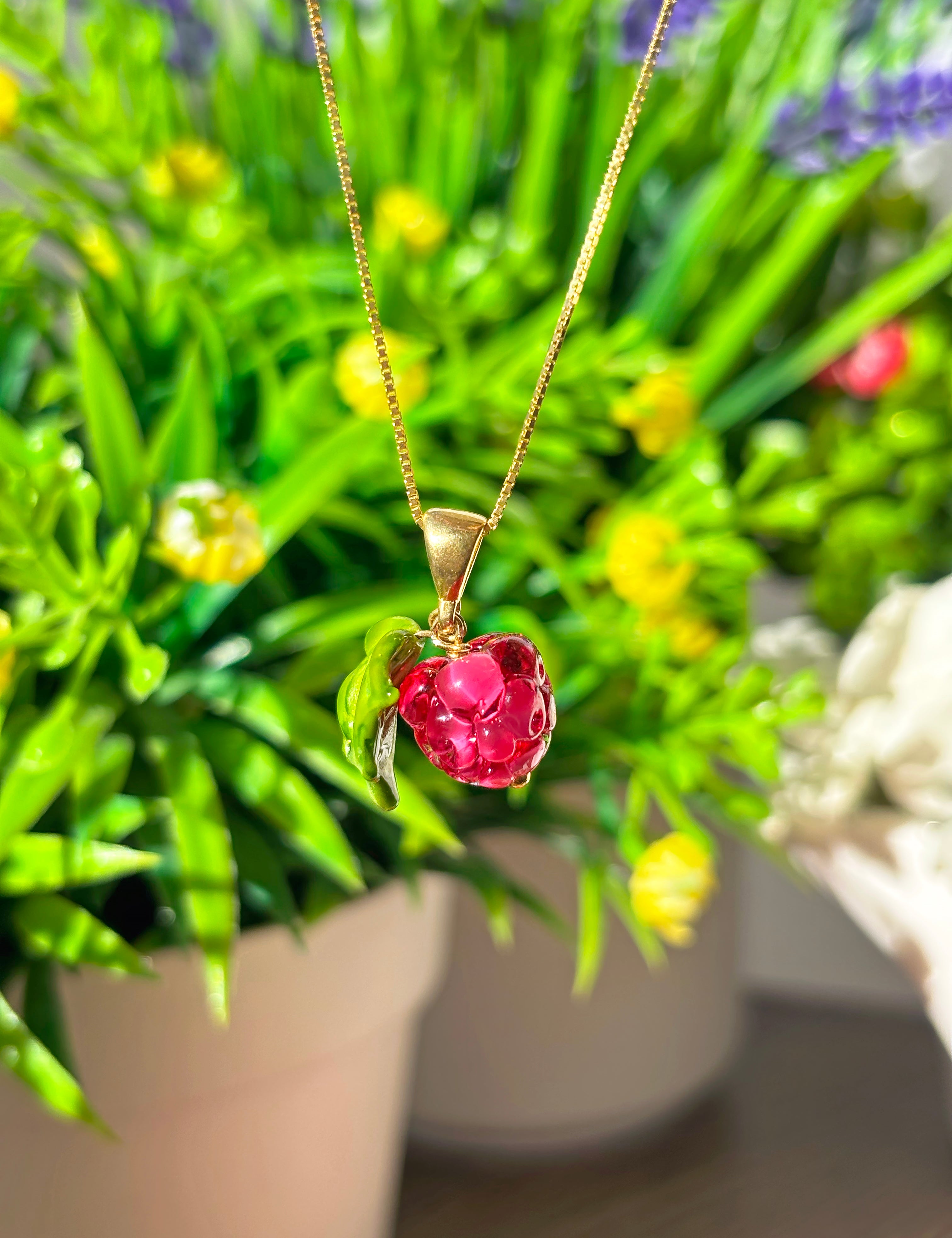 Pink Raspberry Necklace