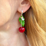 Lucky Cherry Branch Earrings