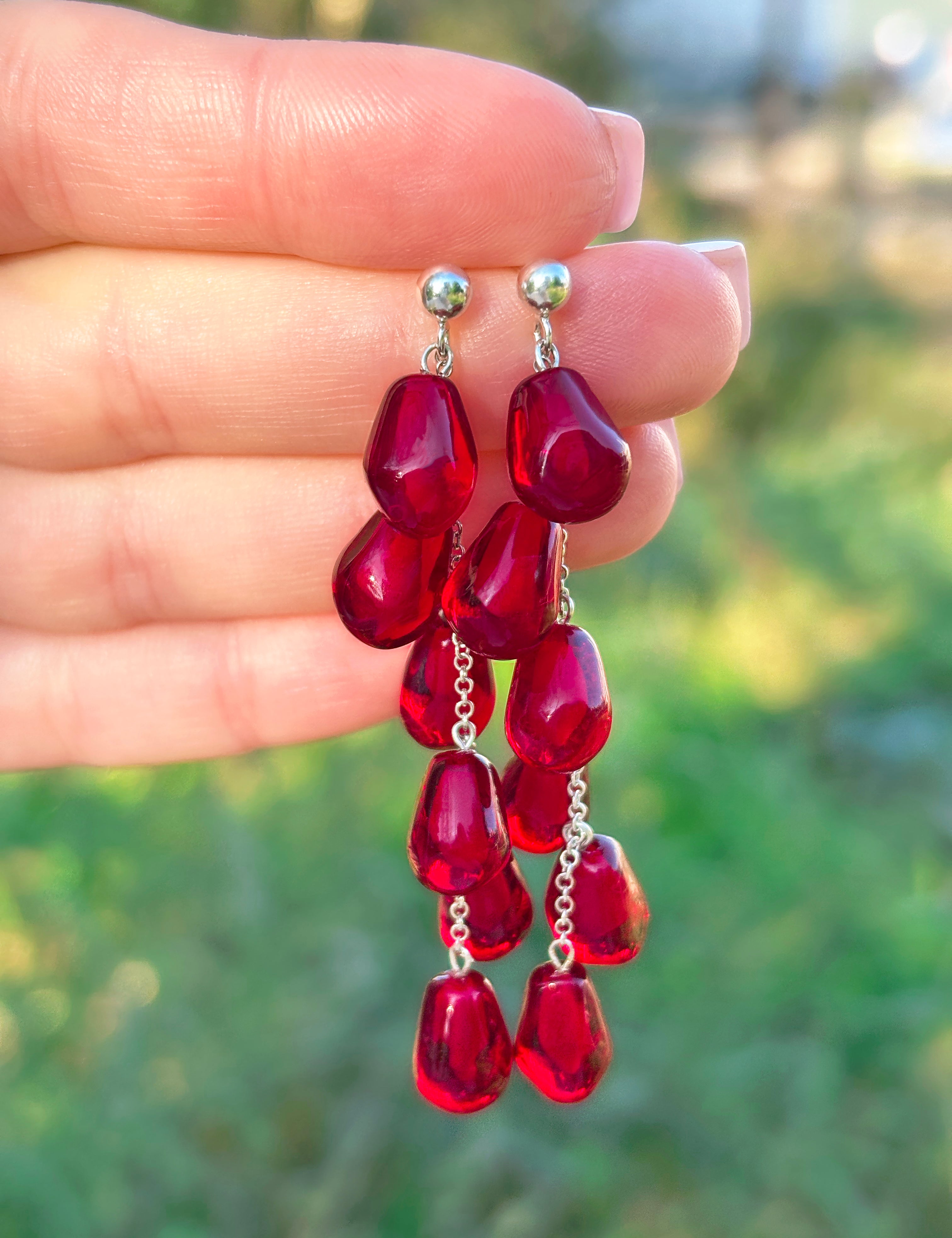 Pomegranate Seed Earrings