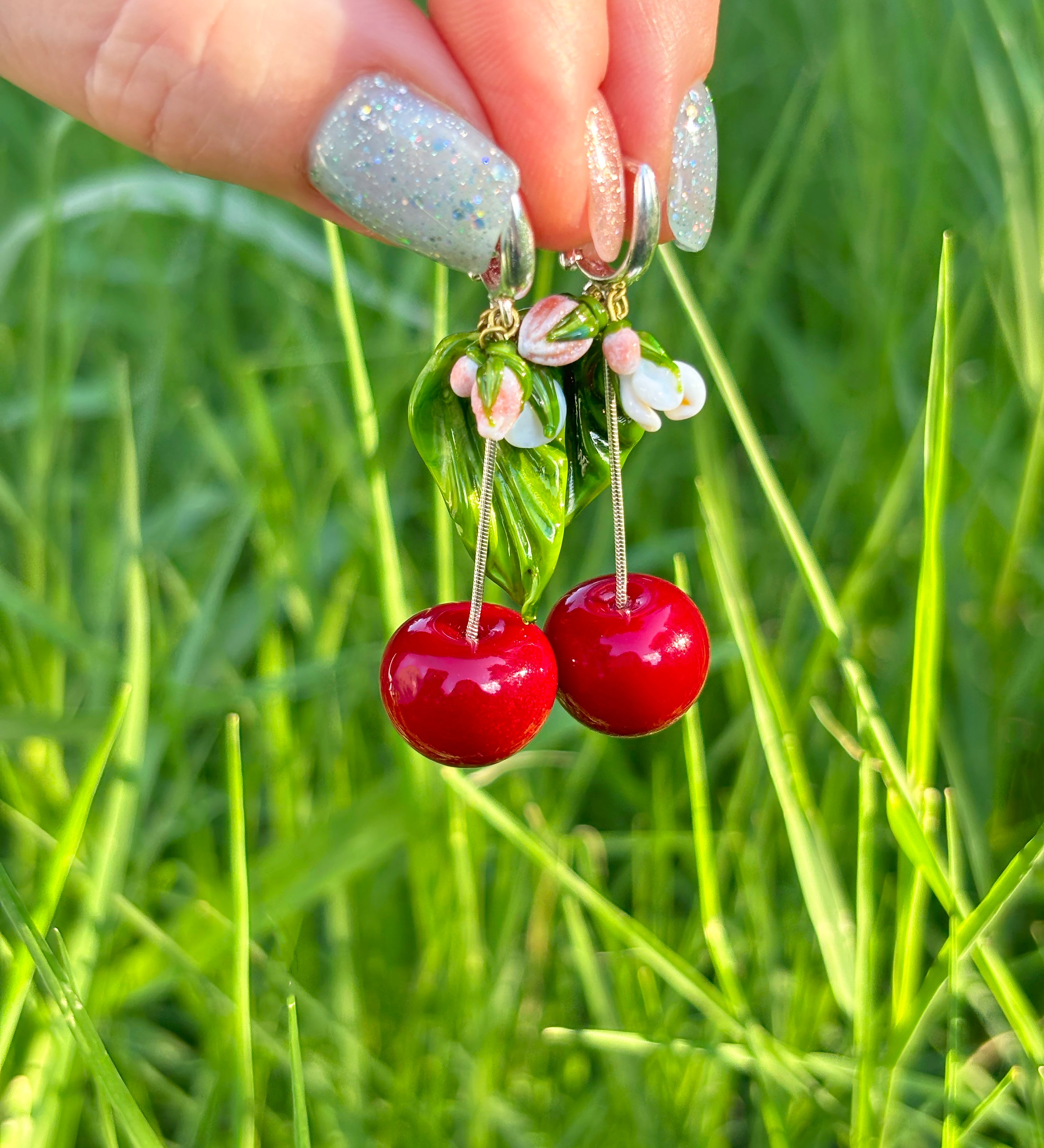 Lucky Cherry Branch Earrings