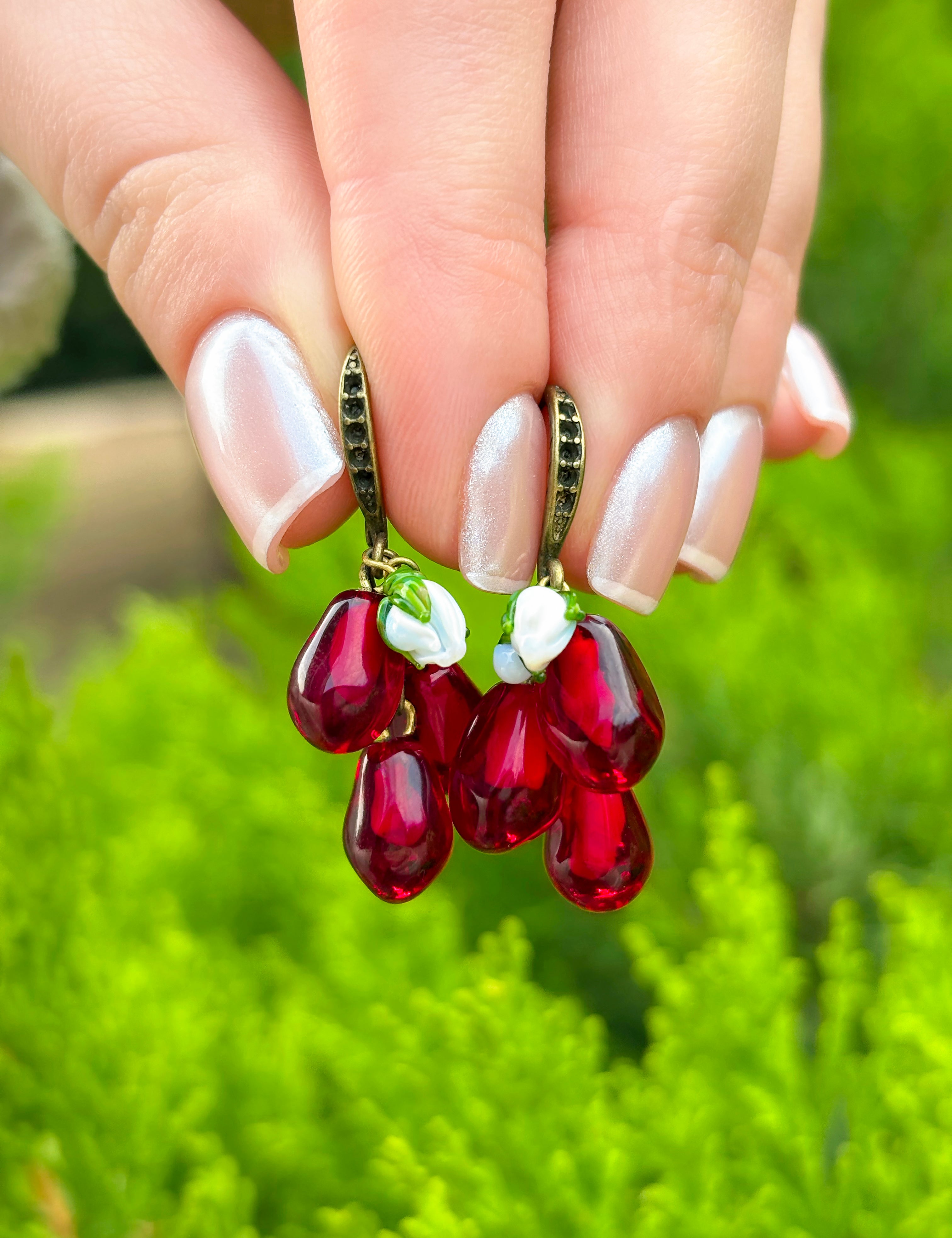 Pomegranate Seed Earrings