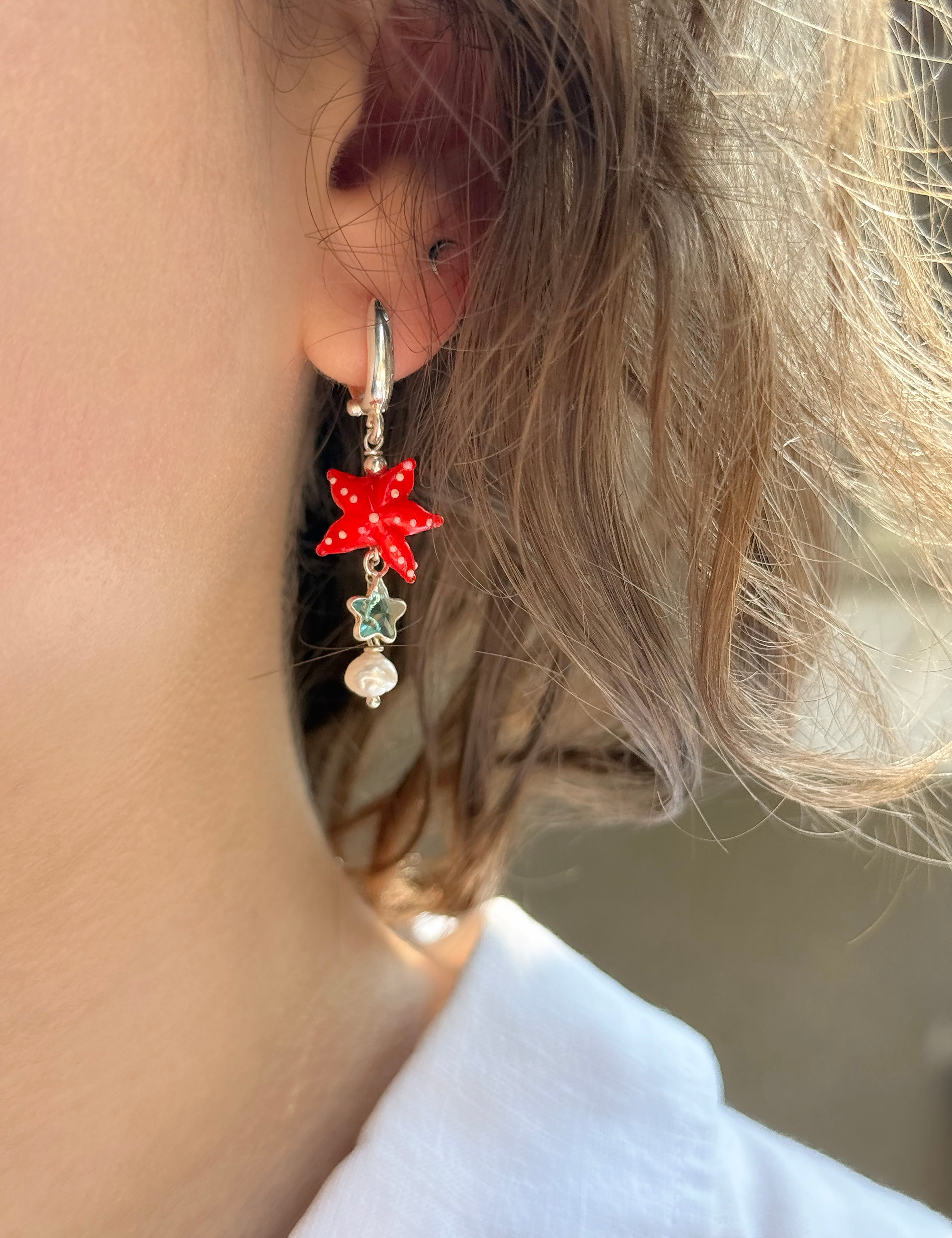 Lucky Red Star Earrings